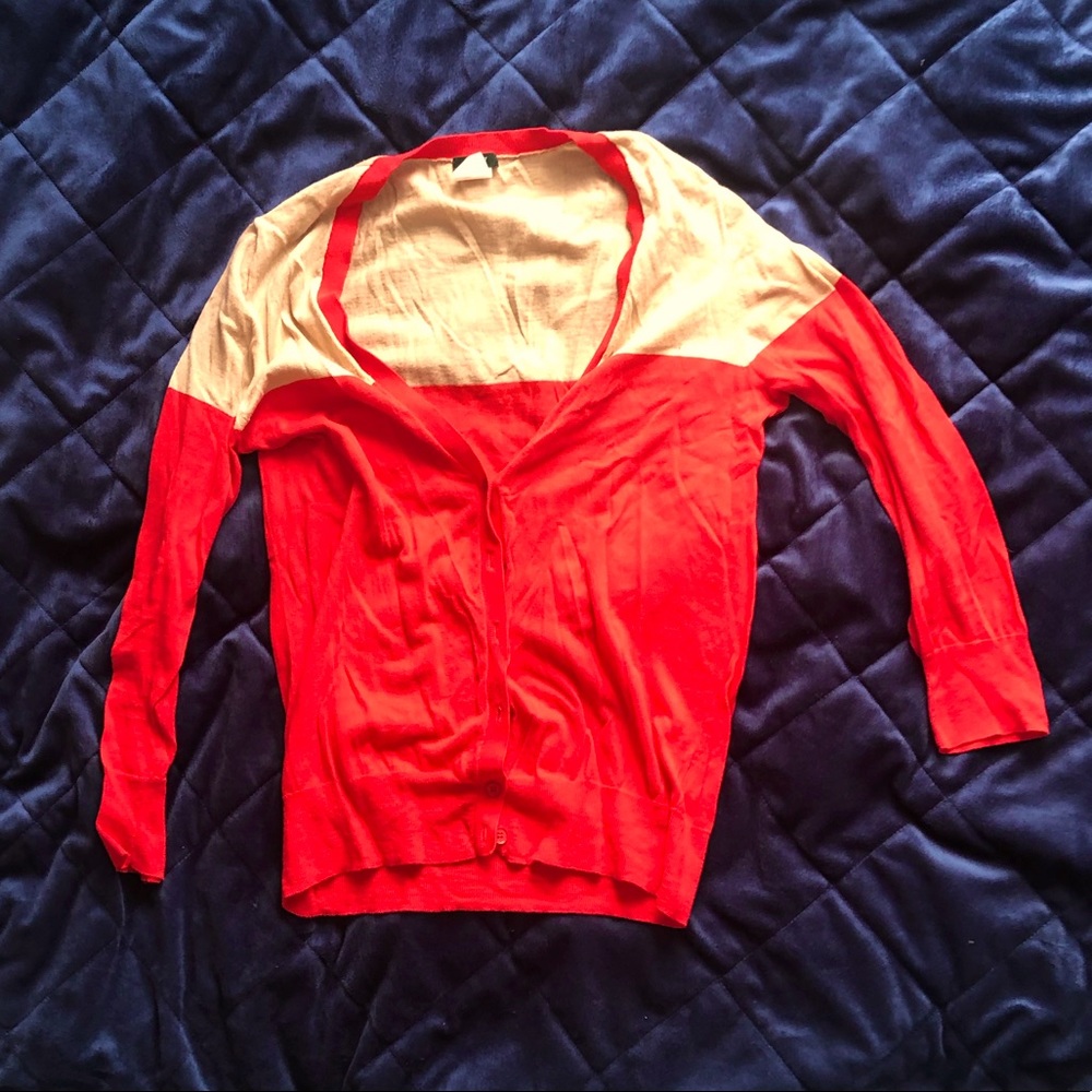 j crew colourblock cardigan